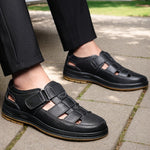 Closed Toe Strappy Leather Sandals for Men - View 2