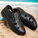 Closed Toe Strappy Leather Sandals for Men - View 3