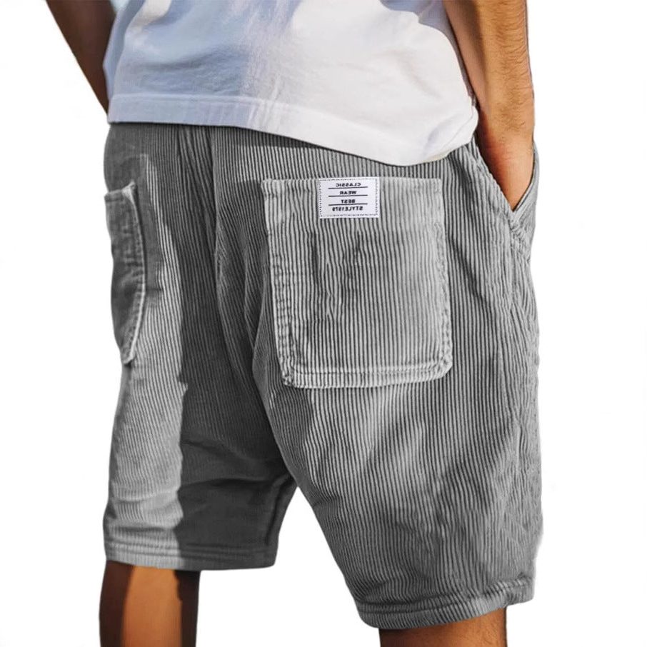 Corduroy Shorts with Welt Pockets for Men