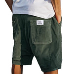 Corduroy Shorts with Welt Pockets for Men - Dark Green
