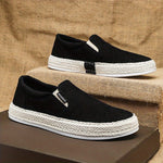 Corduroy Slip-On Sneakers for Men - Black