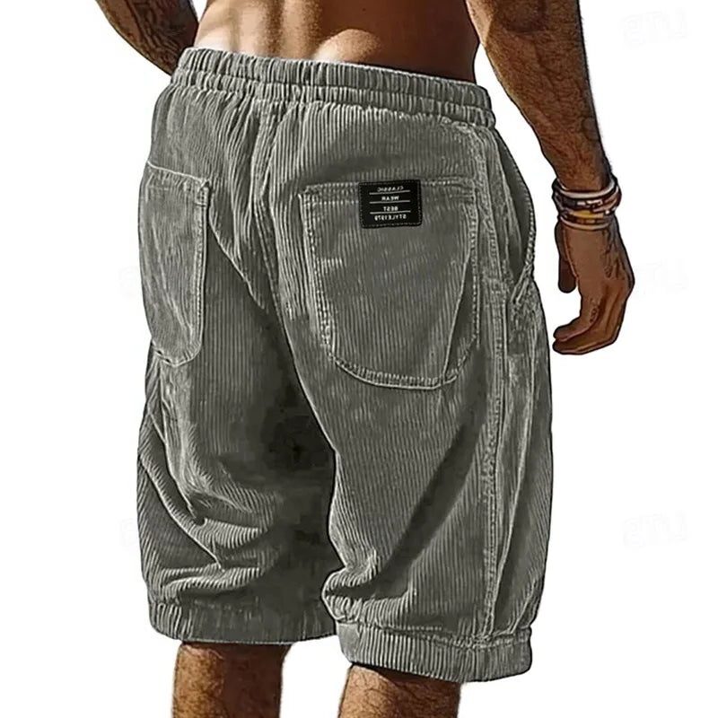 Corduroy Welt Pocket Shorts for Men - Grey