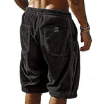 Corduroy Welt Pocket Shorts for Men - Black