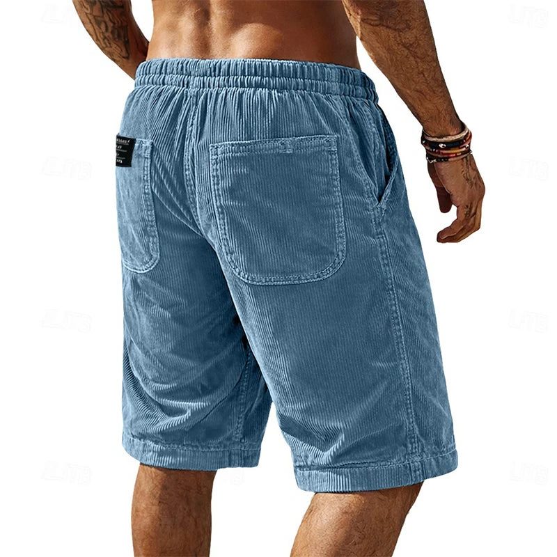 Corduroy Welt Pocket Shorts for Men - Light Blue