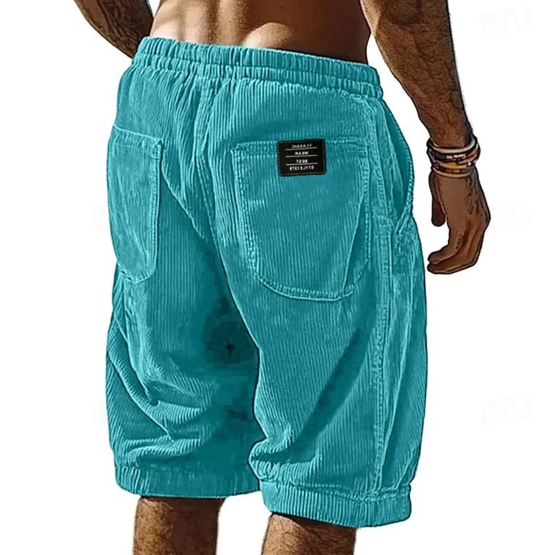 Corduroy Welt Pocket Shorts for Men - Lake Blue