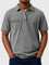Cotton-Denim Chest Pocket Polo Shirt for Men - Gray