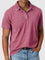 Cotton-Denim Short Sleeve Polo Shirt for Men - Pink