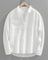 Cotton-Linen Popover Shirt for Men - White