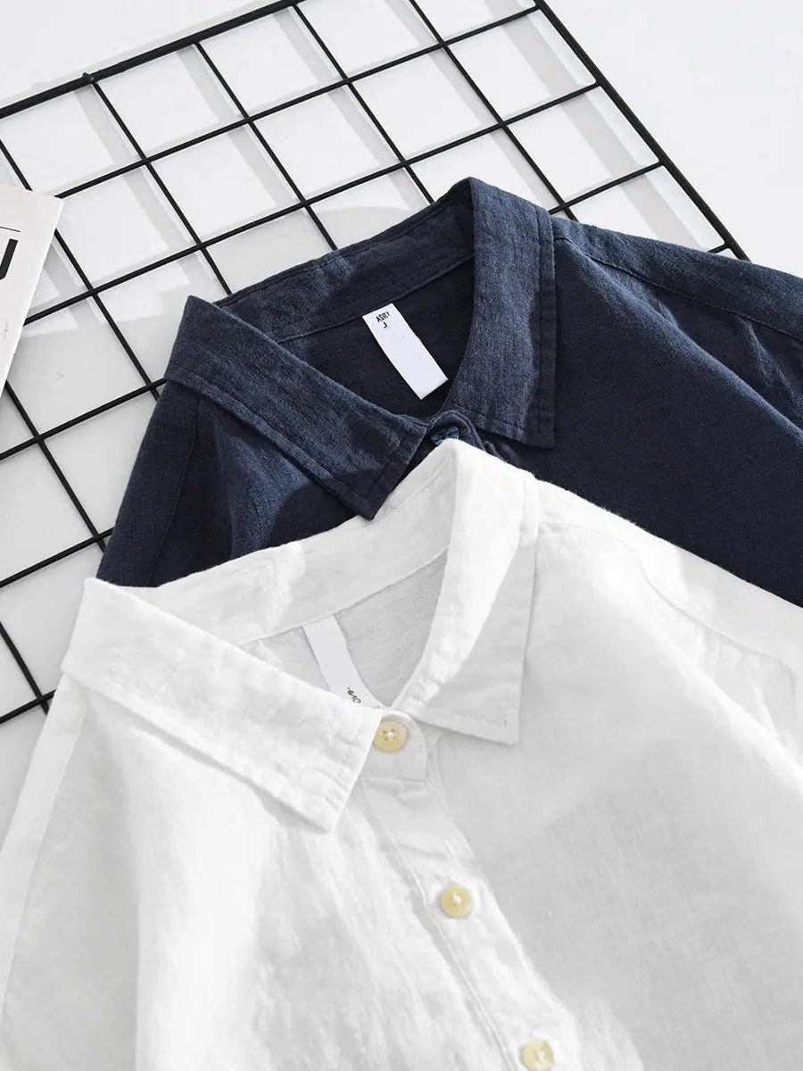 Cotton-Linen Popover Shirt for Men - View 5