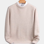 Crew Neck Ribbed Knit Jumper for Men