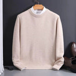 Crew Neck Ribbed Knit Jumper for Men - Off White