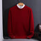 Crew Neck Ribbed Knit Jumper for Men - Rust Red