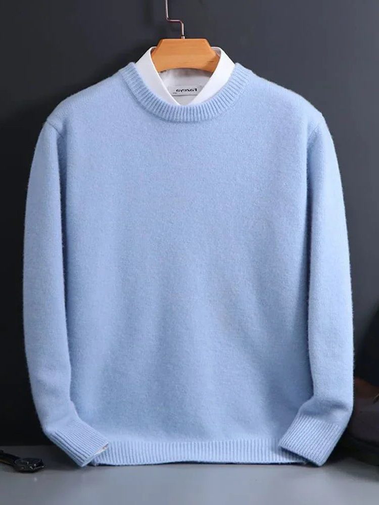 Crew Neck Ribbed Knit Jumper for Men - View 3