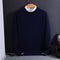 Crew Neck Ribbed Knit Jumper for Men - Navy