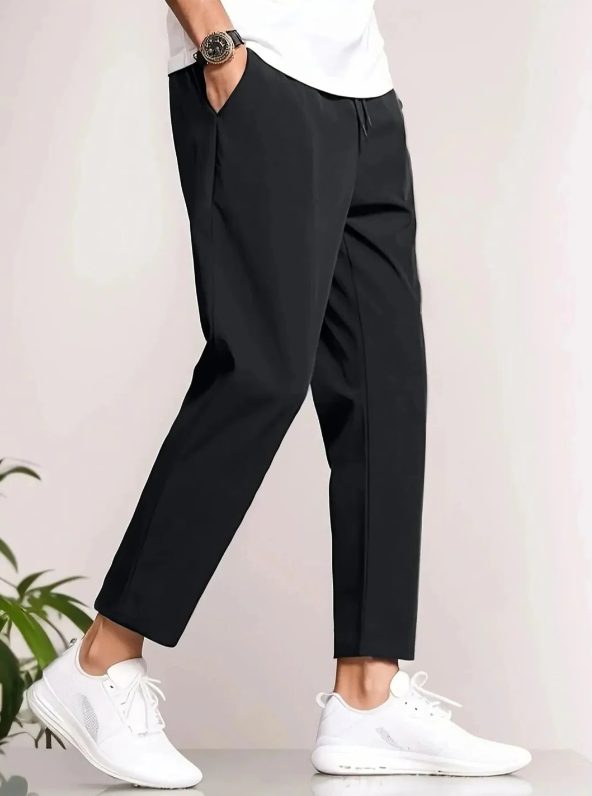 Cropped Tapered Leg Trousers for Men