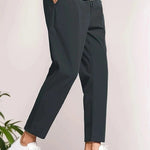 Cropped Tapered Leg Trousers for Men - Grey