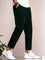 Cropped Tapered Leg Trousers for Men - Dark Green
