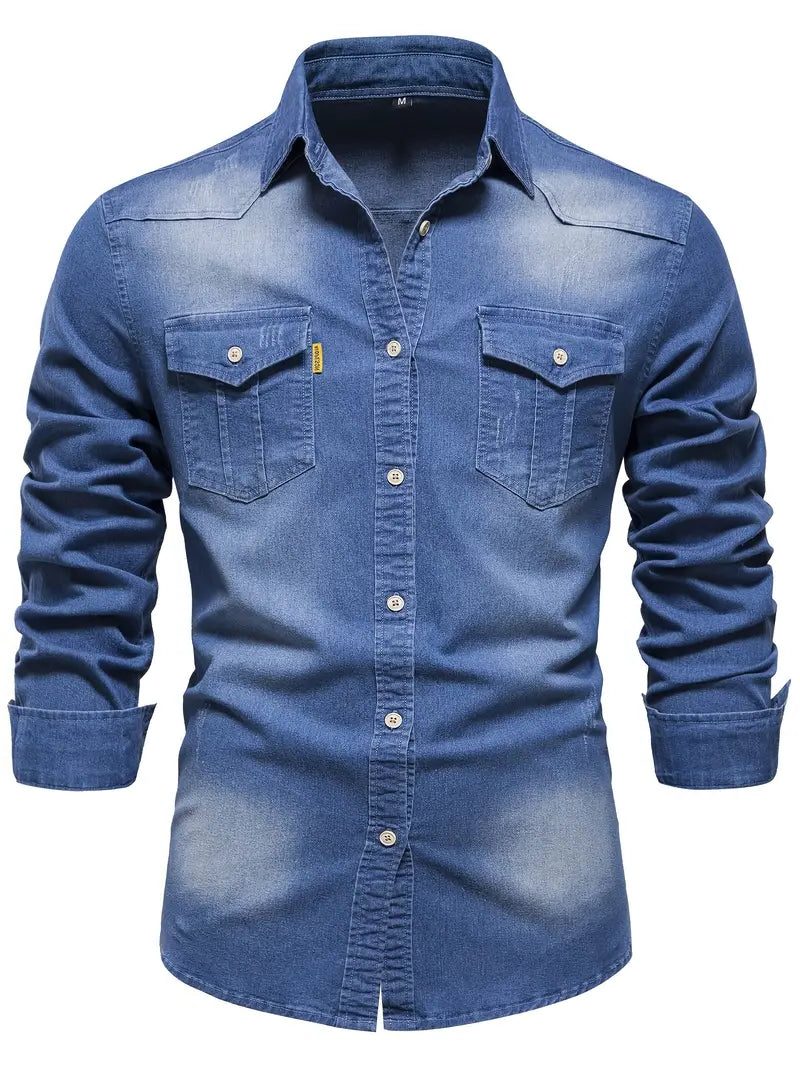 Button-Down Denim Shirt for Men