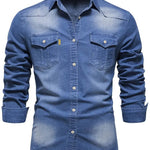 Button-Down Denim Shirt for Men