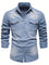 Button-Down Denim Shirt for Men - Light Blue