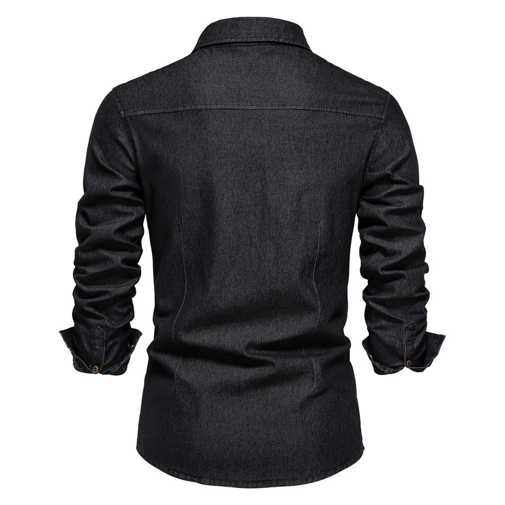 Button-Down Denim Shirt for Men - View 5