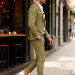 Double-Breasted Linen Blazer Suit Set for Men - View 2