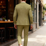 Double-Breasted Linen Blazer Suit Set for Men - View 3