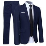 Double-Breasted Suit Set for Men - Blau
