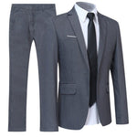 Double-Breasted Suit Set for Men - Grau