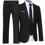 Double-Breasted Suit Set for Men - Schwarz