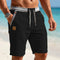 Drawstring Linen Shorts for Men - Black