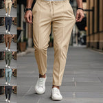 Drawstring Straight Leg Chino Trousers for Men