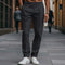 Drawstring Straight Leg Chino Trousers for Men - Black