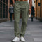 Drawstring Straight Leg Chino Trousers for Men - Olive Green