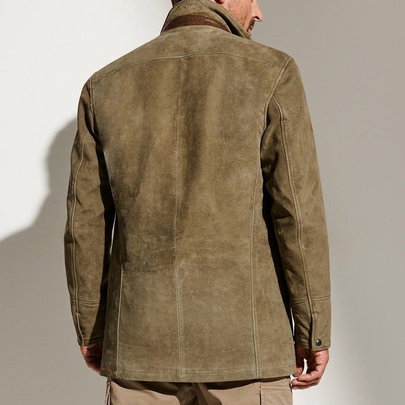 Suede Lapel Collar Blazer for Men - View 3