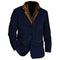 Suede Lapel Collar Blazer for Men - Navy