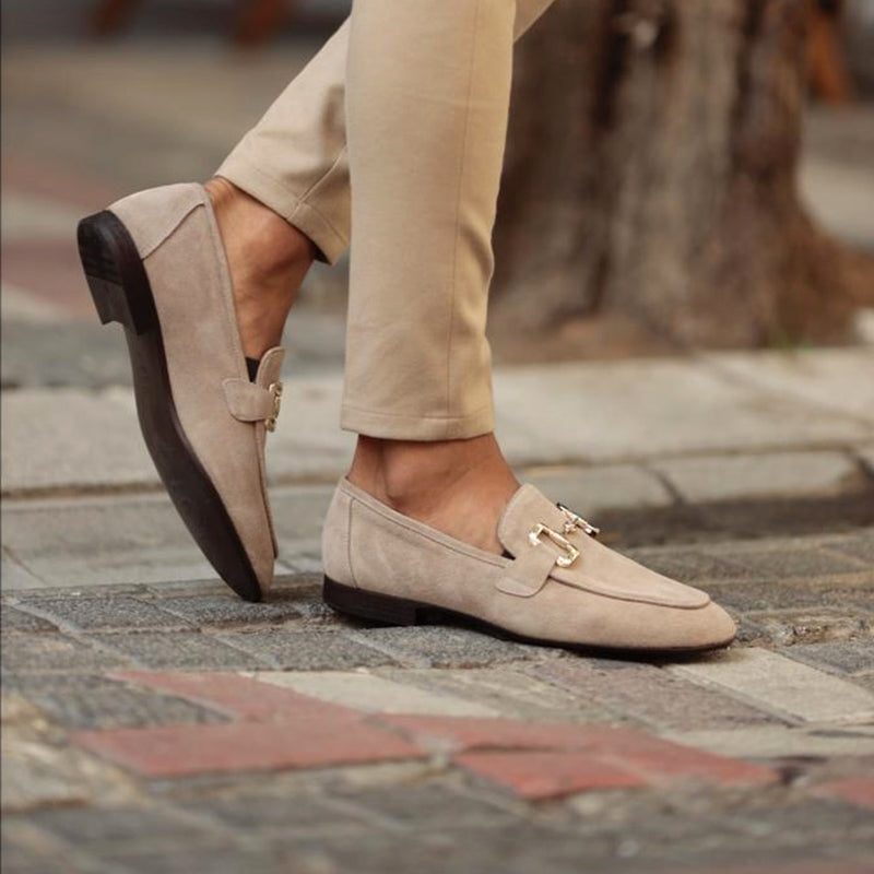 Suede Loafer with Metal Accent for Men