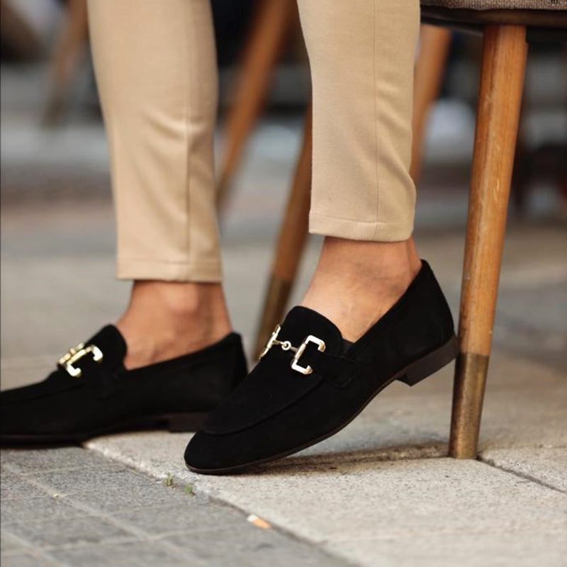 Suede Loafer with Metal Accent for Men - View 5