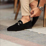 Suede Loafer with Metal Accent for Men - View 8