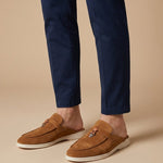 Suede Open Back Loafer Mule for Men