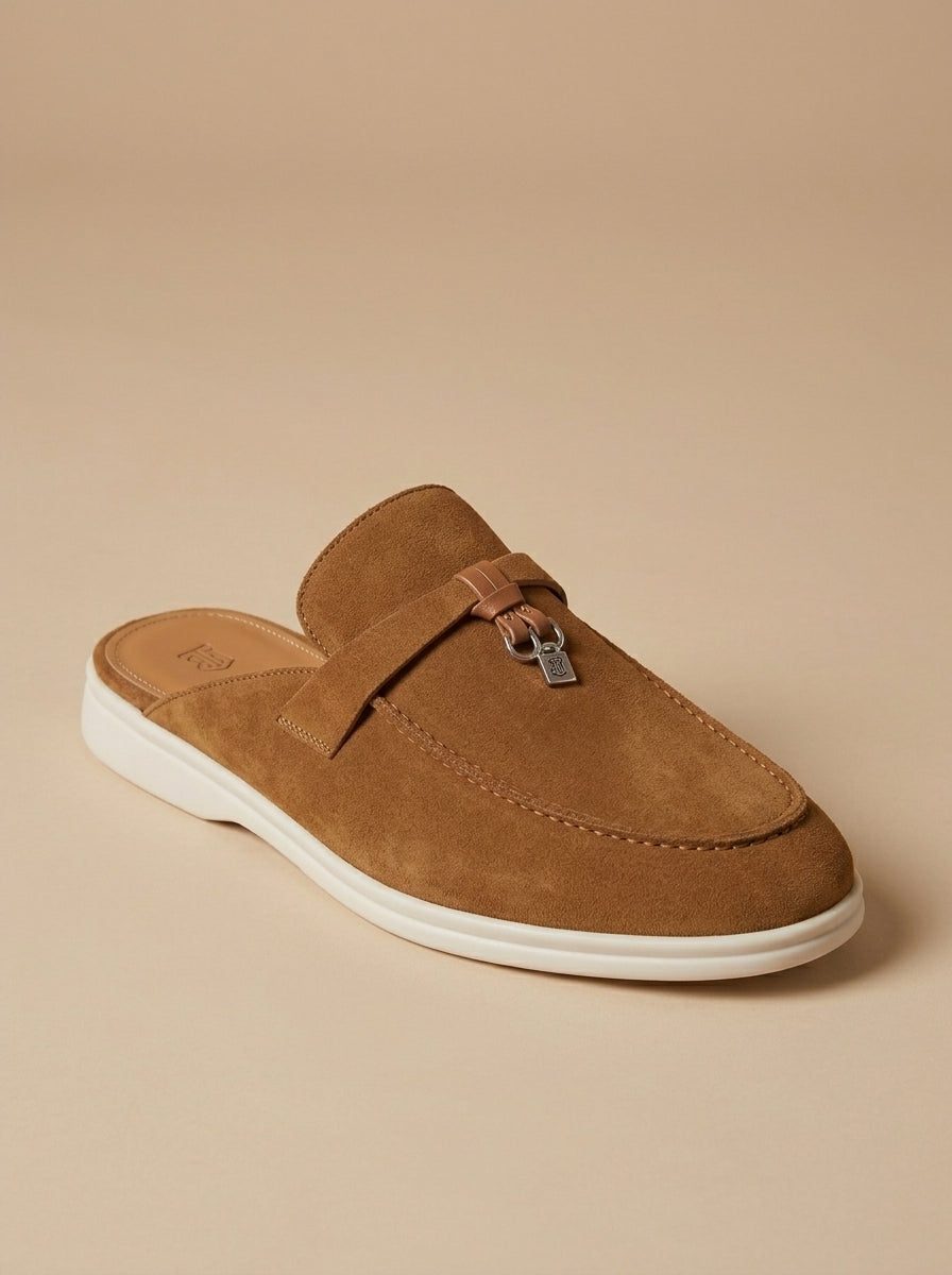 Suede Open Back Loafer Mule for Men - View 3