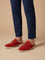 Suede Open Back Loafer Mule for Men - Red