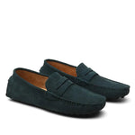Suede Penny Loafers for Men - Marineblau