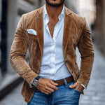 Suede Slim Fit Blazer for Men