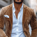 Suede Slim Fit Blazer for Men - View 2