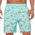 Flamingo Print Swim Shorts for Men