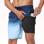 Flamingo Print Swim Shorts for Men - Navy