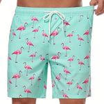 Flamingo Print Swim Shorts for Men - View 2