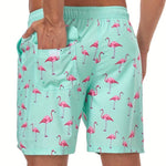 Flamingo Print Swim Shorts for Men - View 3