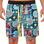 Flamingo Print Swim Shorts for Men - Multicolor